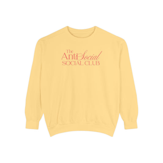 AntiSocial Club Aesthetic Unisex Garment-Dyed Sweatshirt