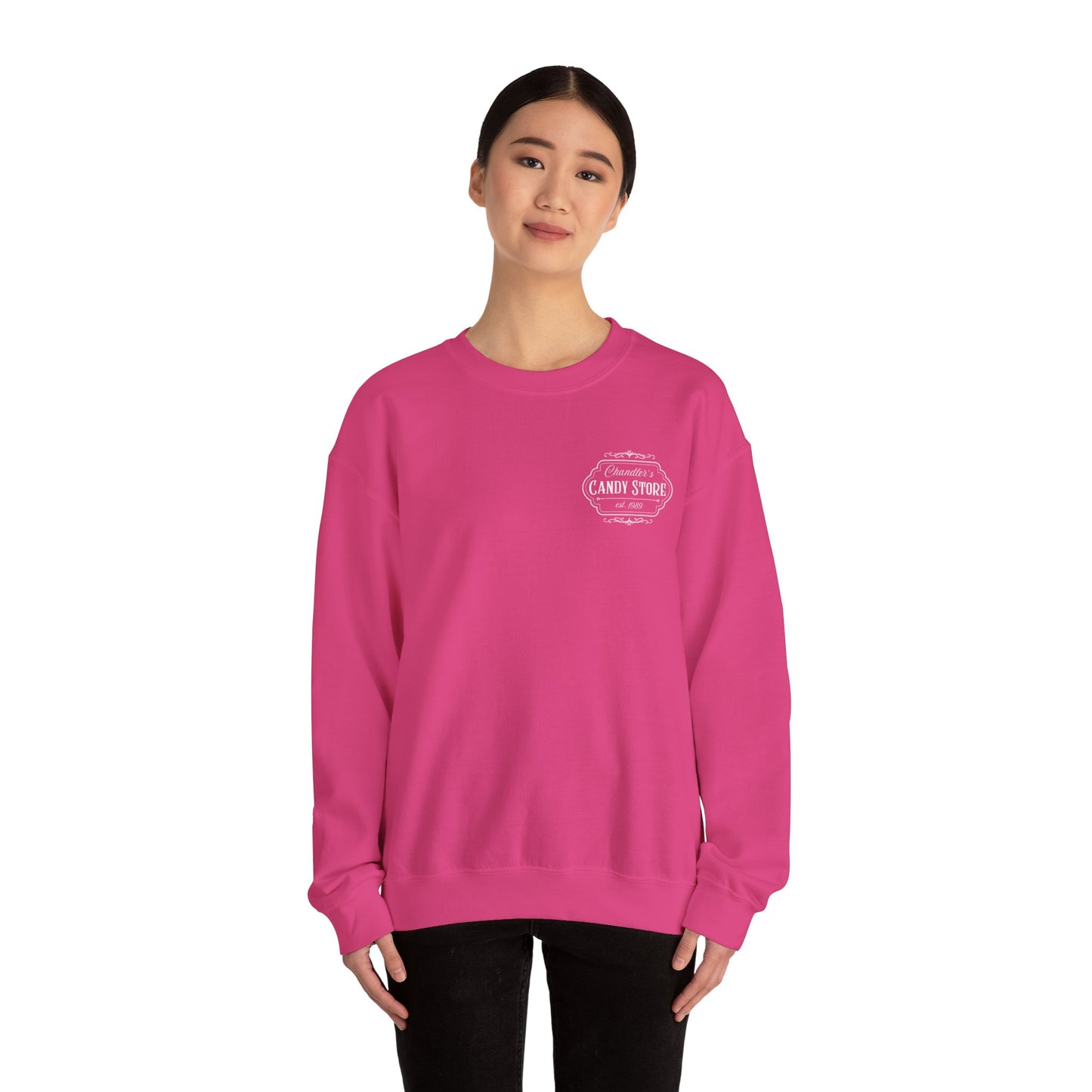 Chandler's Candy Store Heathers Unisex Heavy Blend Crewneck Sweatshirt