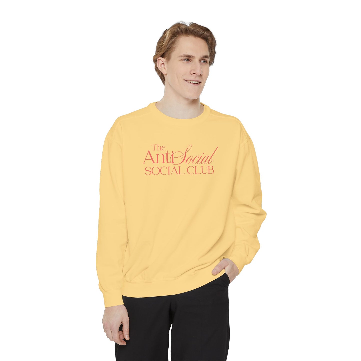 AntiSocial Club Aesthetic Unisex Garment-Dyed Sweatshirt