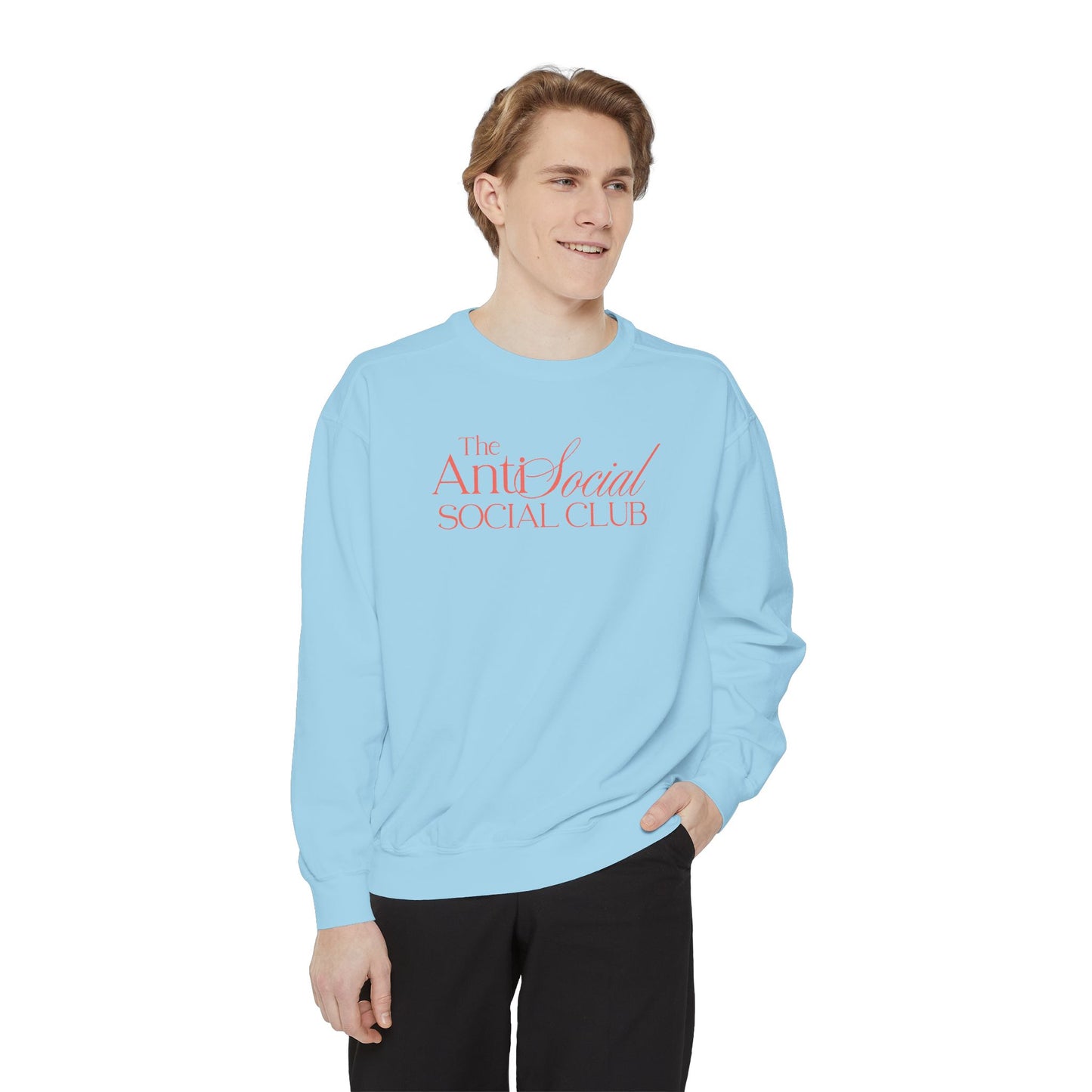 AntiSocial Club Aesthetic Unisex Garment-Dyed Sweatshirt